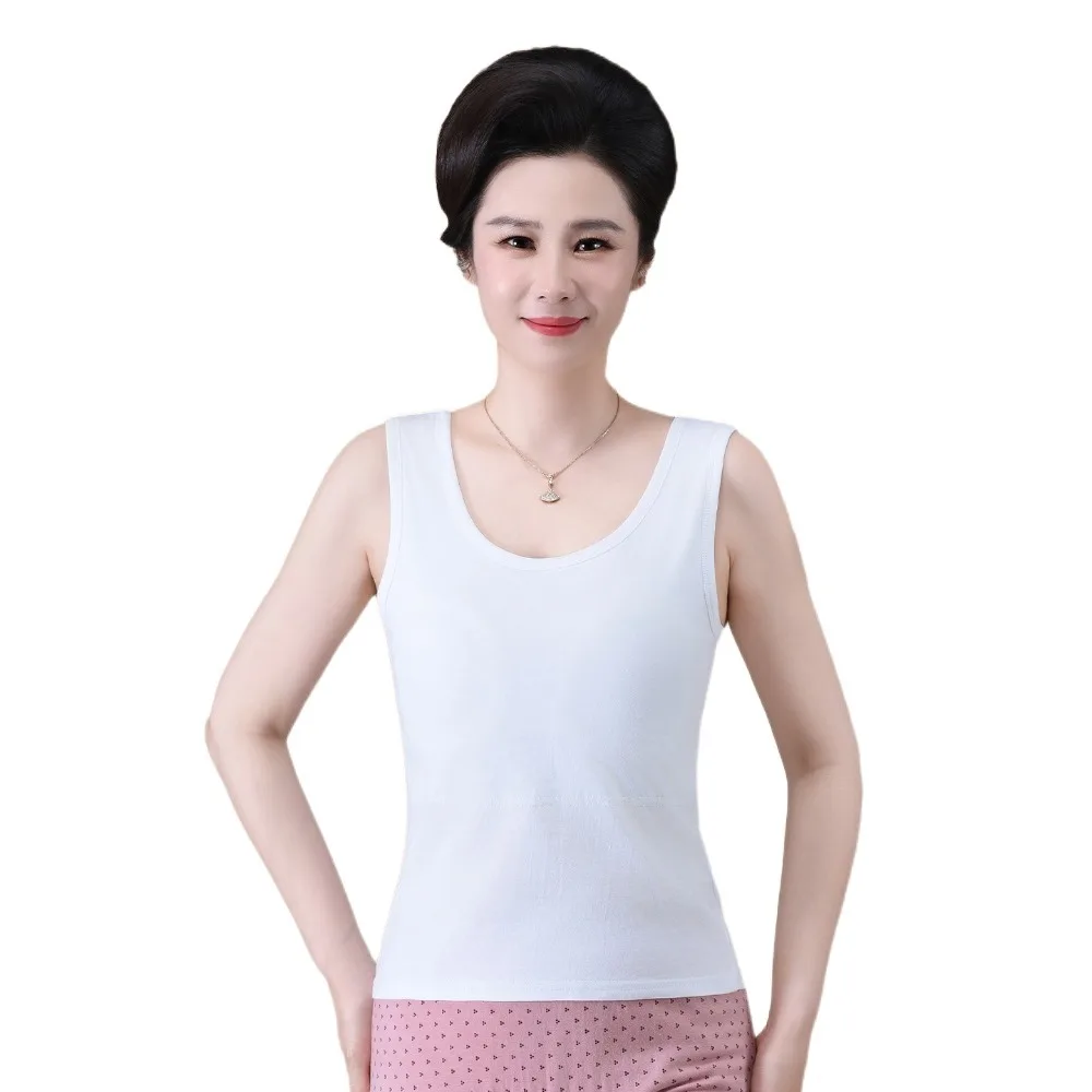 

Жилет с широкими плечами для среднего и пожилого возраста, тонкий дизайн без рукавов, толстовка для пожилых людей, хлопковый дышащий женский жилет без рукавов