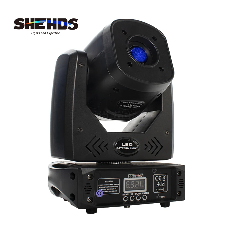 SHEHDS LED بقعة 80 واط تتحرك رئيس الإضاءة مع 3 الوجه بريزم DMX التحكم عالية تألق Dj ديسكو المرحلة كشاف إضاءة للحفلات