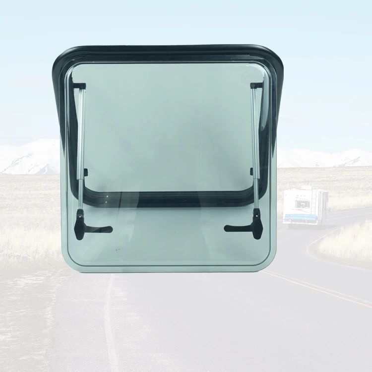 

Truck Camper Black Frame Acrylic Glass RV Side Window 800*500 Mm Motorhome Window Good Ventilation