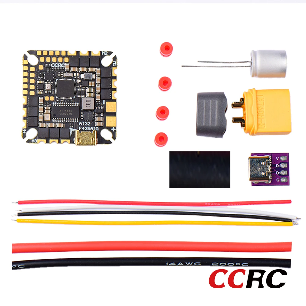 CCRC AT32F435 AIO 40A Flight Controller BLHELI32 ESC ICM -42688-P 25.5X25.5mm 2-6S for FPV Freestyle Drones