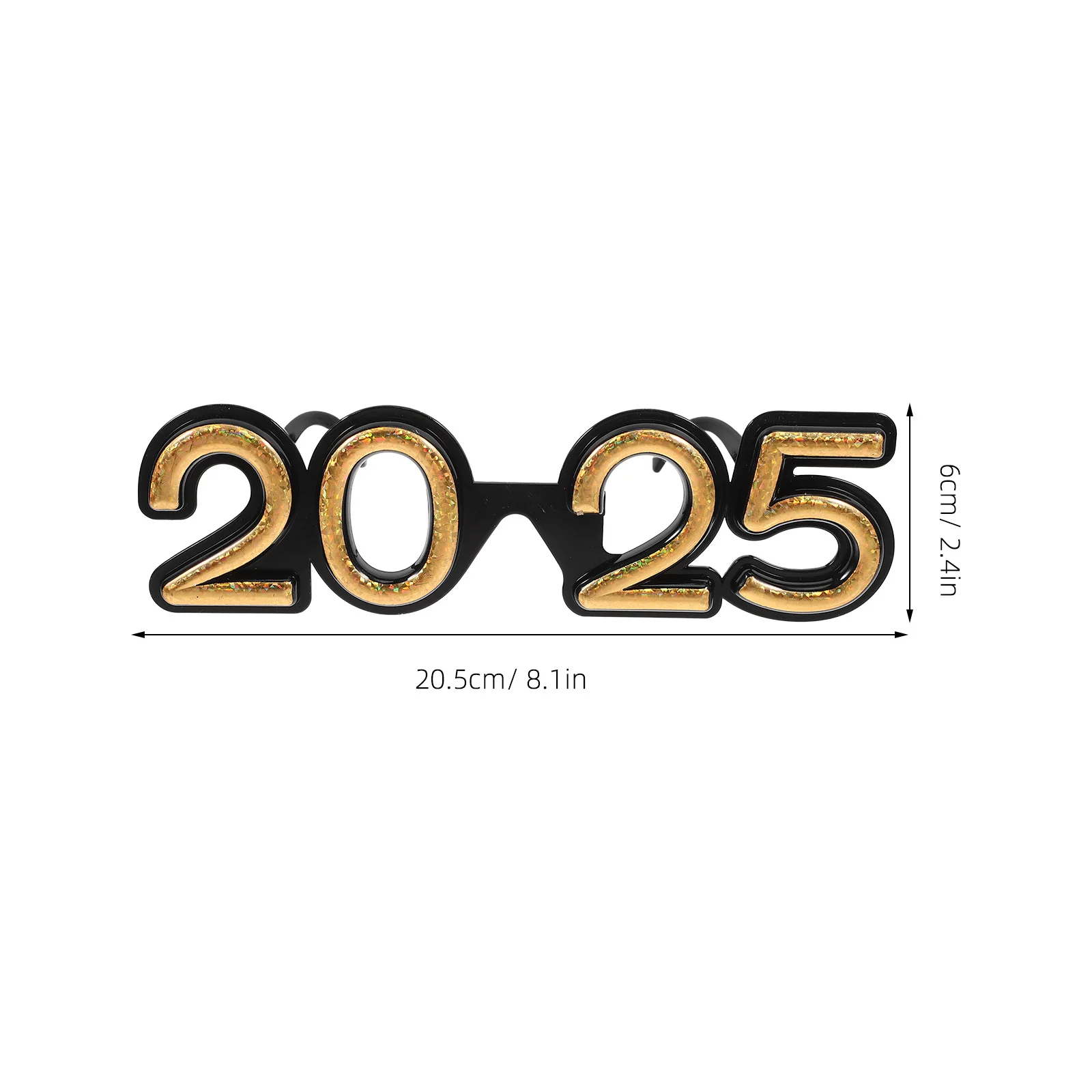 5개 플라스틱 2025 안경 새해 파티 장식 재미있는 안경 가벼운 내구성 부드러운 마감 축하 행사용