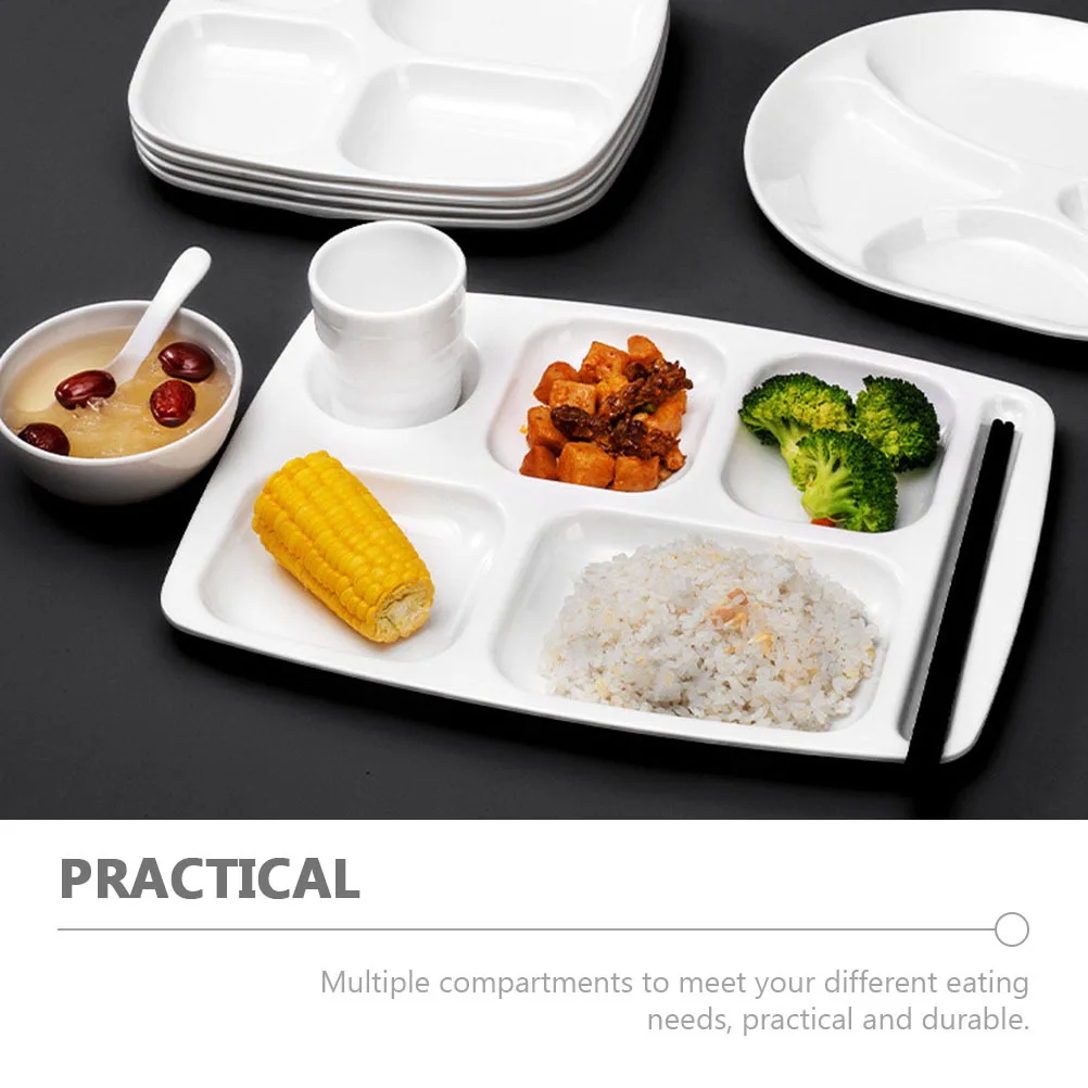 

Plastic Divided Tray With Multiple Compartments For Food Storage Breakfast Dinner Plate Compartment Fruit Lunch Box
