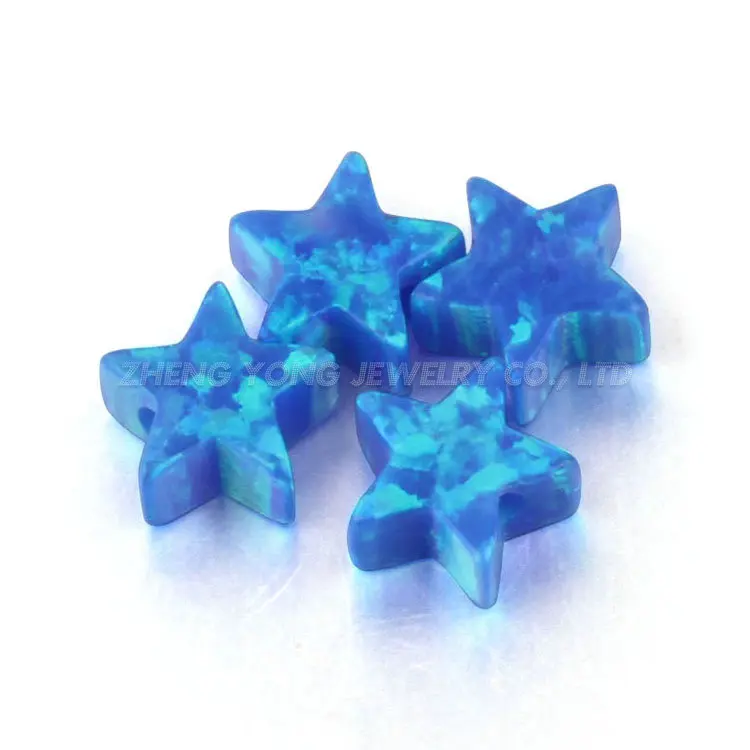 

10pcs 50pcs/Lot Star Beads for Jewelry Making 6mm Synthetic Opal Star Charms