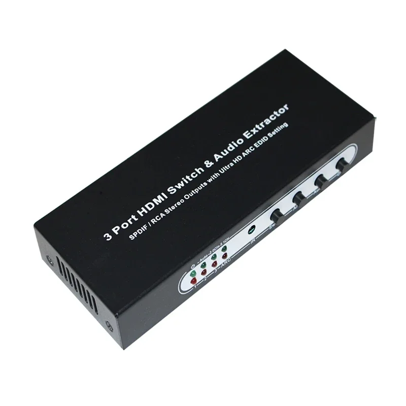 3 port HDMI to HDMI+Audio(SPDIF+R/L)converter ,Three HDMI input switch to one HDMI output.Support Full HD 1080P, Full 3D