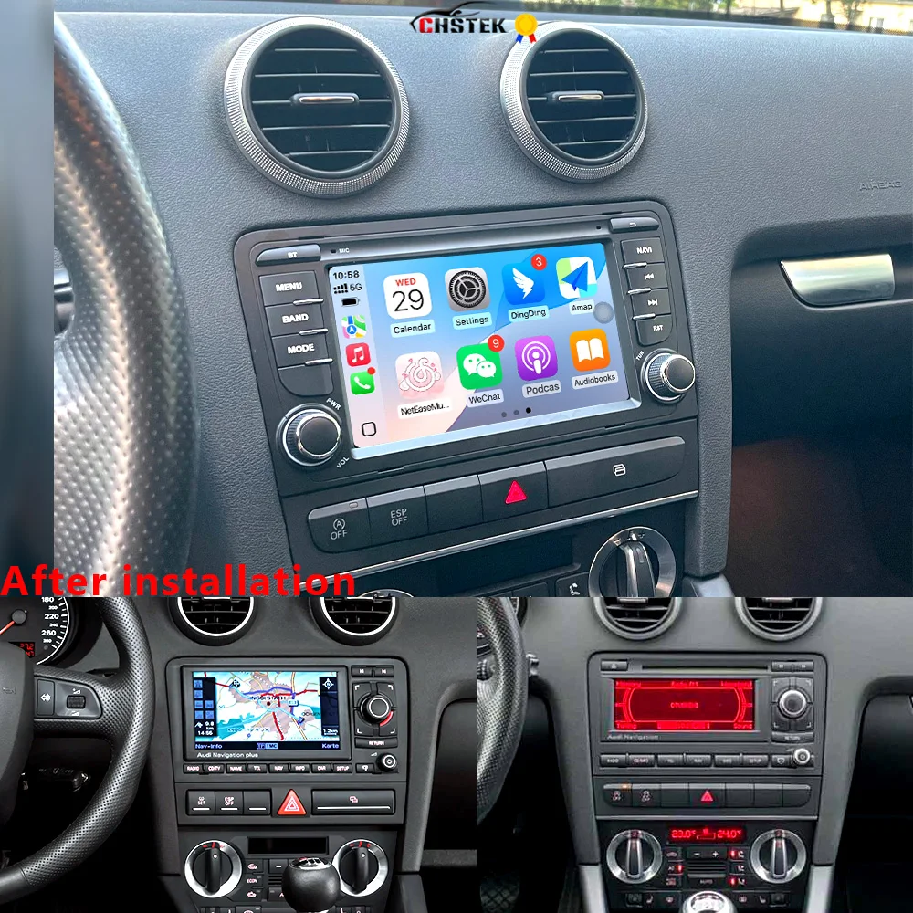 CHSTEK Carplay Android 13 Multimedia Player For Audi A3 8P RS3 S3 Sportback 2003-2013 Car Radio Stereo WIFI 4G GPS BT Head Unit