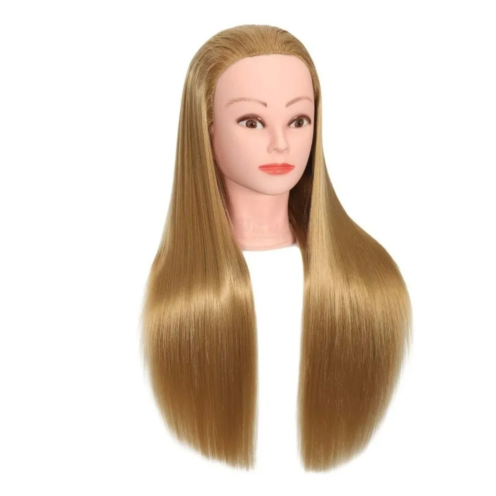 Durable Synthetic Adult Manikin Head Head Model Creative Long Hair Training Head Natural Braiding Hairstyle Manikin Head Unisex