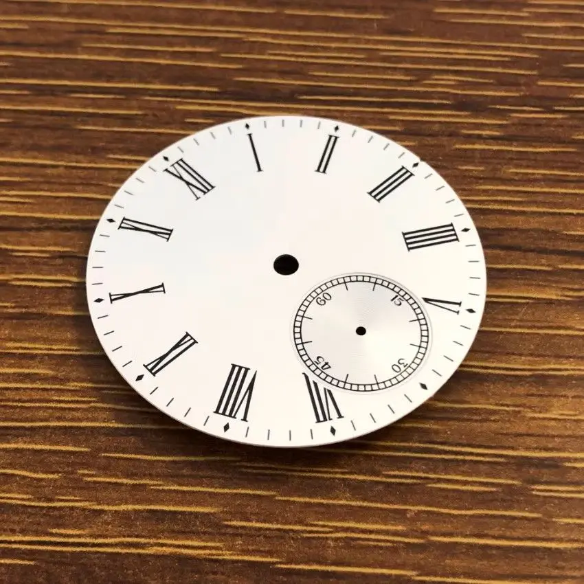 

Белый циферблат с пескоструйной обработкой 39 мм для механизма с ручным рулоном ETA 6497, аксессуары для часов с римской шкалой