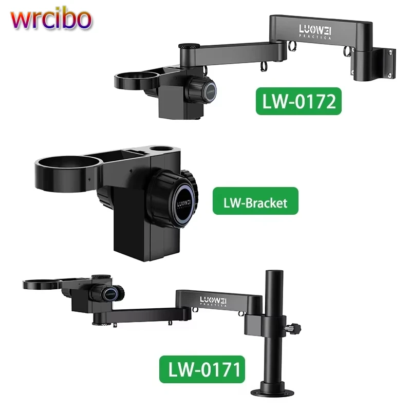 Luowei 76mm Focus Holder Foldable Articulated Arm Aluminum Alloy Base Stand Microscope 360 °Adjustable Metal Forging Bracket