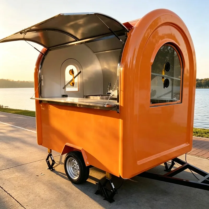 Customizable Pizza Truck Coffee Ice Cream Mobile Catering Trailer Full Kitchen Equipped