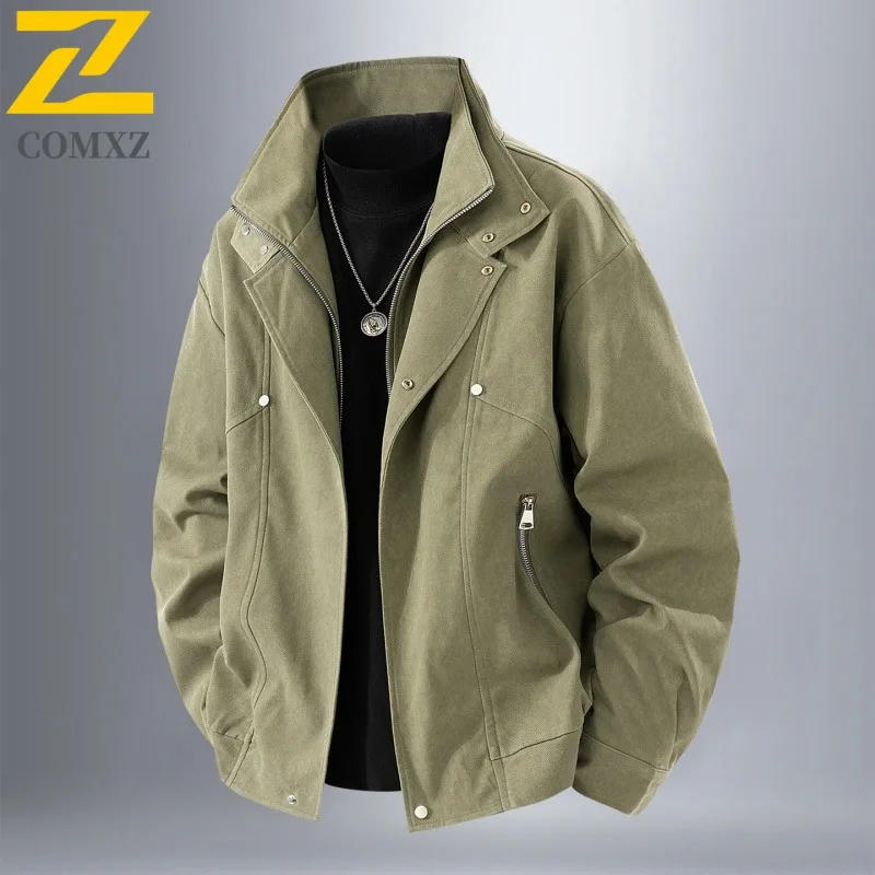 

COMXZ модная байкерская куртка, свободная ветрозащитная дышащая велосипедная рабочая куртка, универсальное пальто высокого качества для кемпинга, мужская одежда