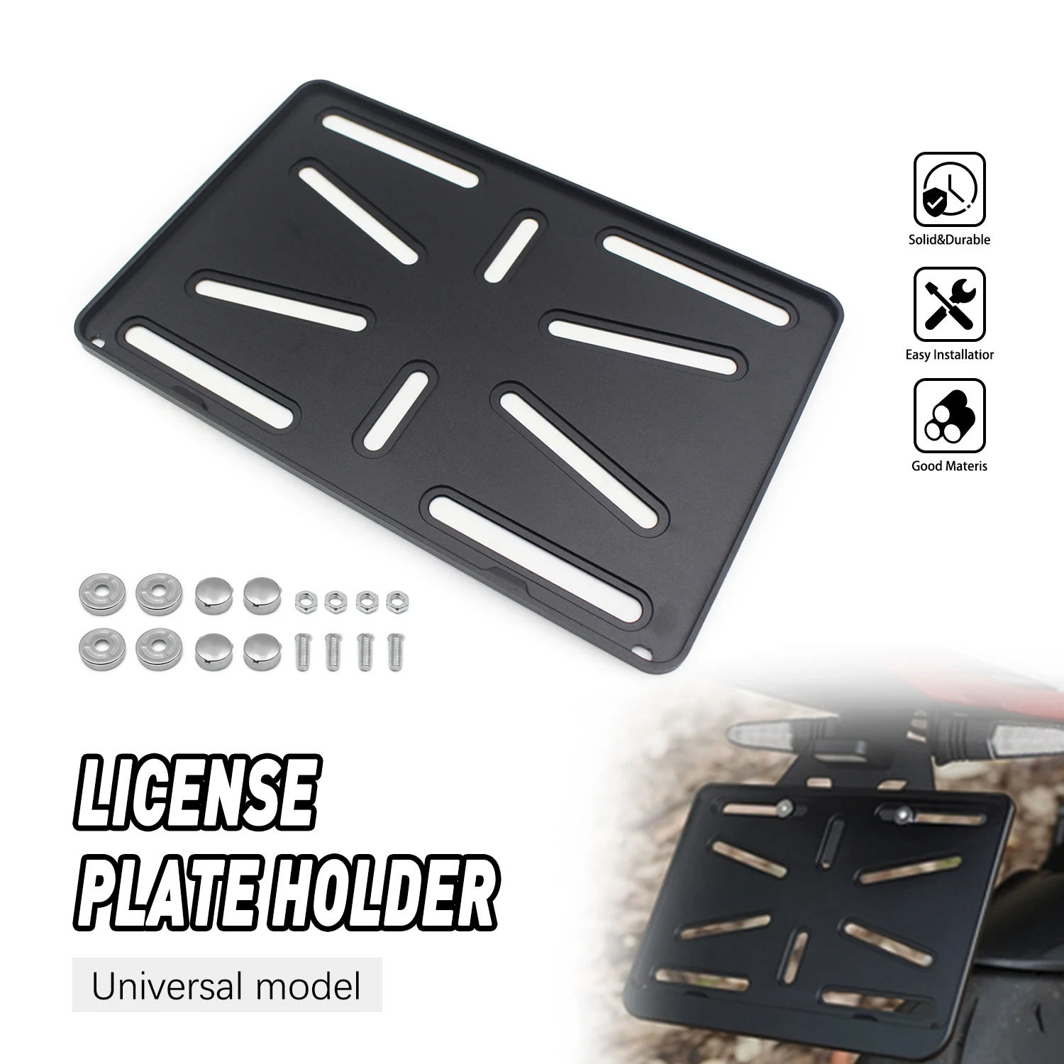 

Universal Accessories moto Plaque Moto License Plate Holder Plates Holder Support for Yamaha Honda Bwm Kawasaki Suzuki Modified