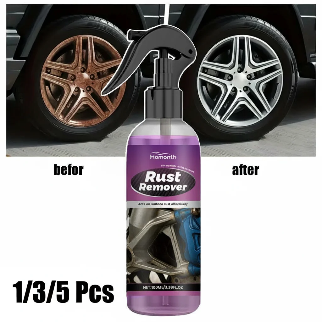 Car Rust Remover Auto Exhaust Pipe Rust Derusting Spray Quickly Car Wheel Hub Care Clean Metal Iron Prowder Stain Removal Agent