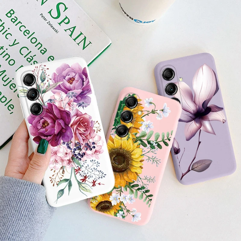 Classics Sunflower Rose Phone Cases For Samsung Galaxy A15 A25 A35 A55 A14 A24 A34 A54 A13 M14 M23 M34 M54 M13 M15 M55 5G Cover