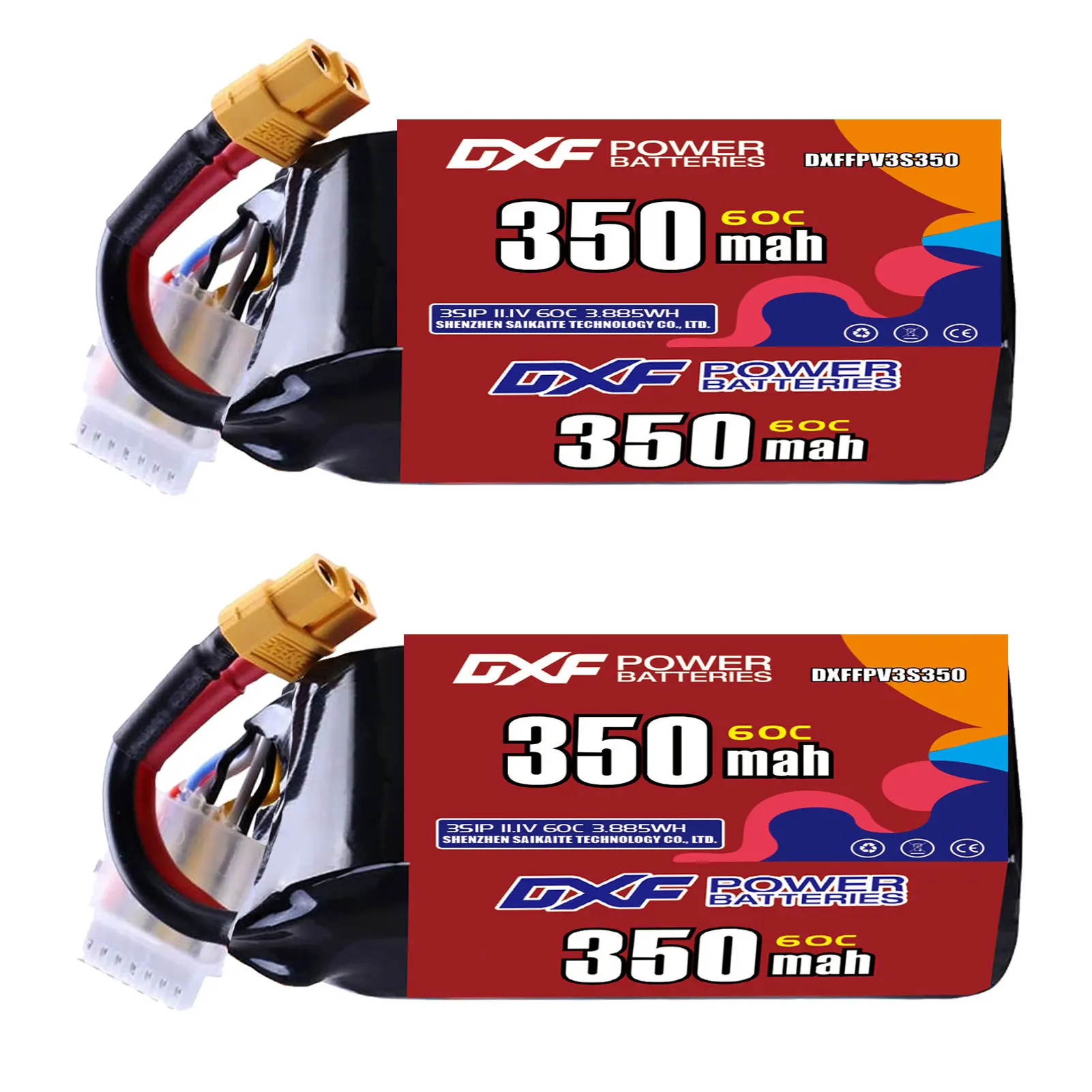 

DXF Lipo 3S Аккумулятор 11,1 В 350 мАч 60C с разъемом XT30 XT60 JST для самолета RC Вертолет Квадрокоптер FPV Гоночный дрон Запасные части