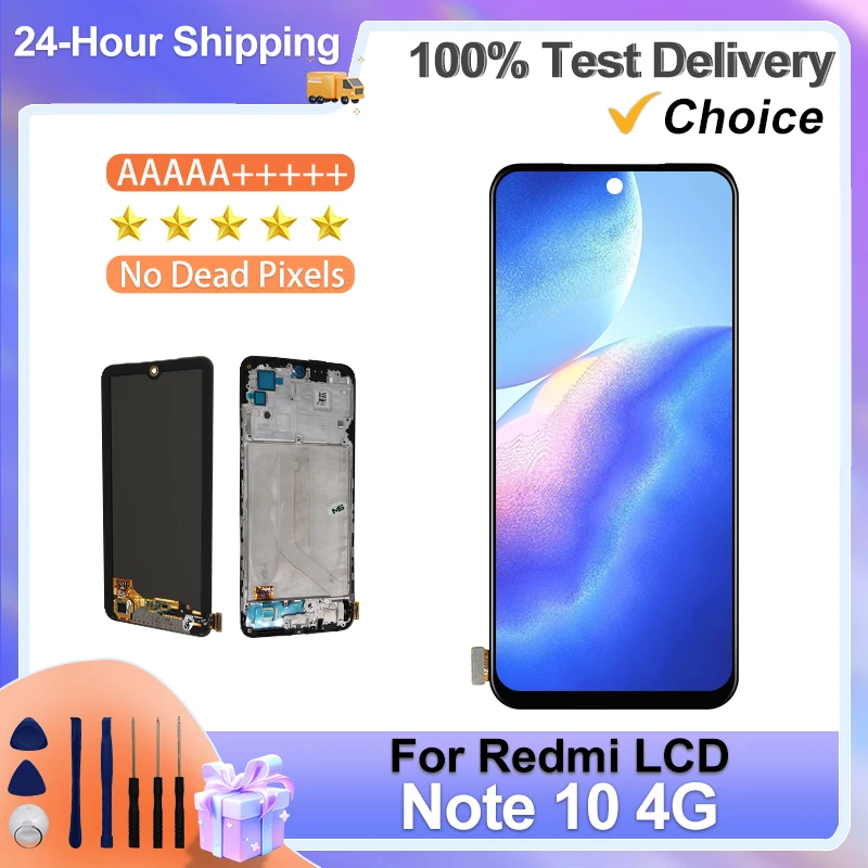 Super AMOLED For Xiaomi Redmi Note 10 4G LCD Display Touch Screen Digitizer Replacement For Redmi Note 10S M2101K7AG M2101K7BG