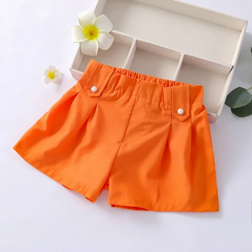 Baby Girls Shorts Kids Elastic Waist Short Pant Toddler Candy Color Pant Summer Children\'s Casual Clothing Sports Loose Trousers