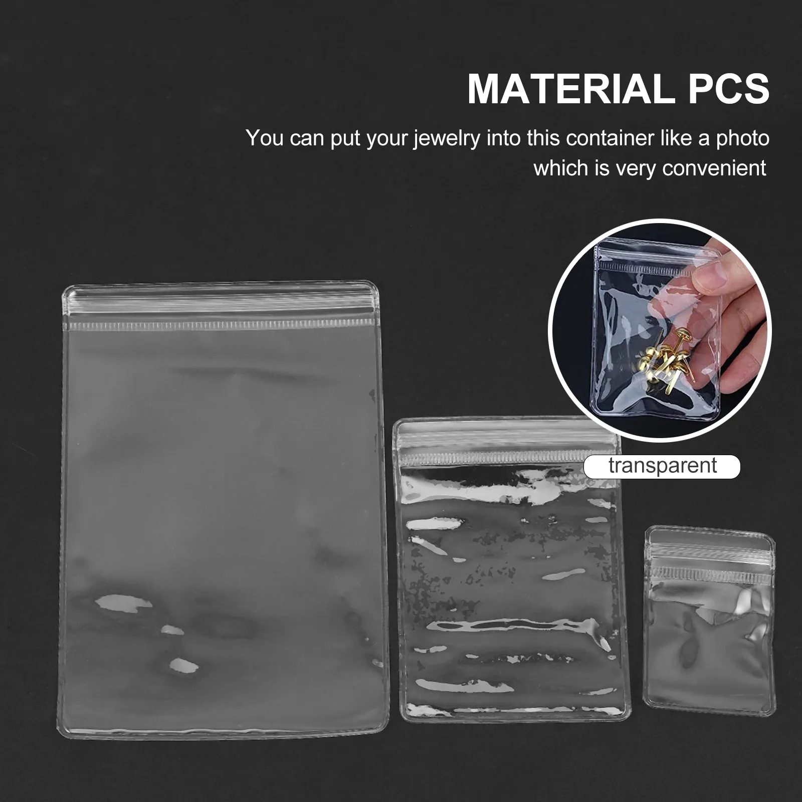 

120Pcs Transparent Jewelry Storage Bag Multifunctional Self Lock Zip Pouch for Earrings Rings Necklaces Travel Display