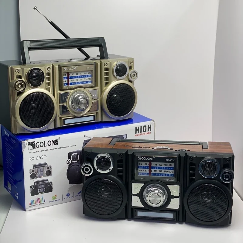 

Portable Retro AM/FM/SW 3-band Radios Receiver Wireless Stereo Blue Tooth Speakers Outdoor Solar Charging U Disk Card Player