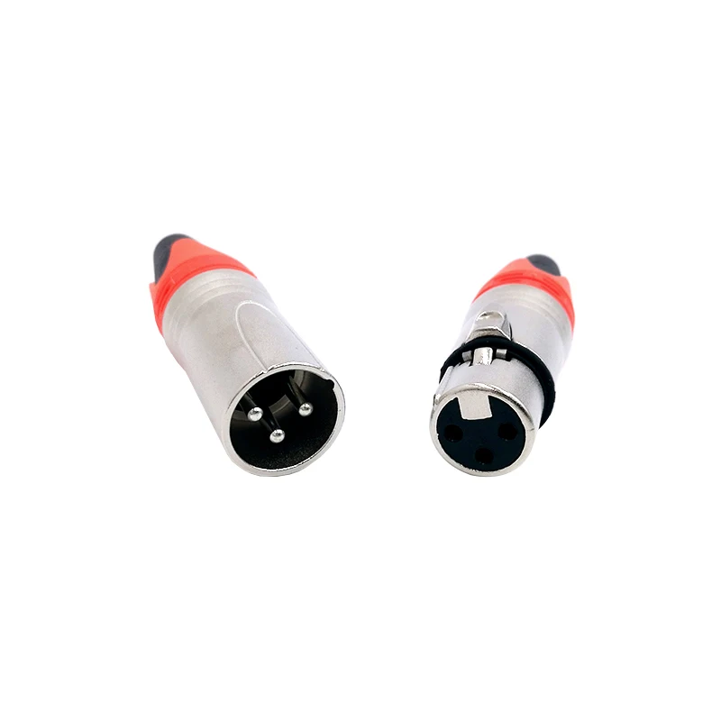 10Pcs XLR Connector Black Silvery Audio Plug Microphone Plug 3pin Speaker Connector Male & Female Colour Mic Connectors