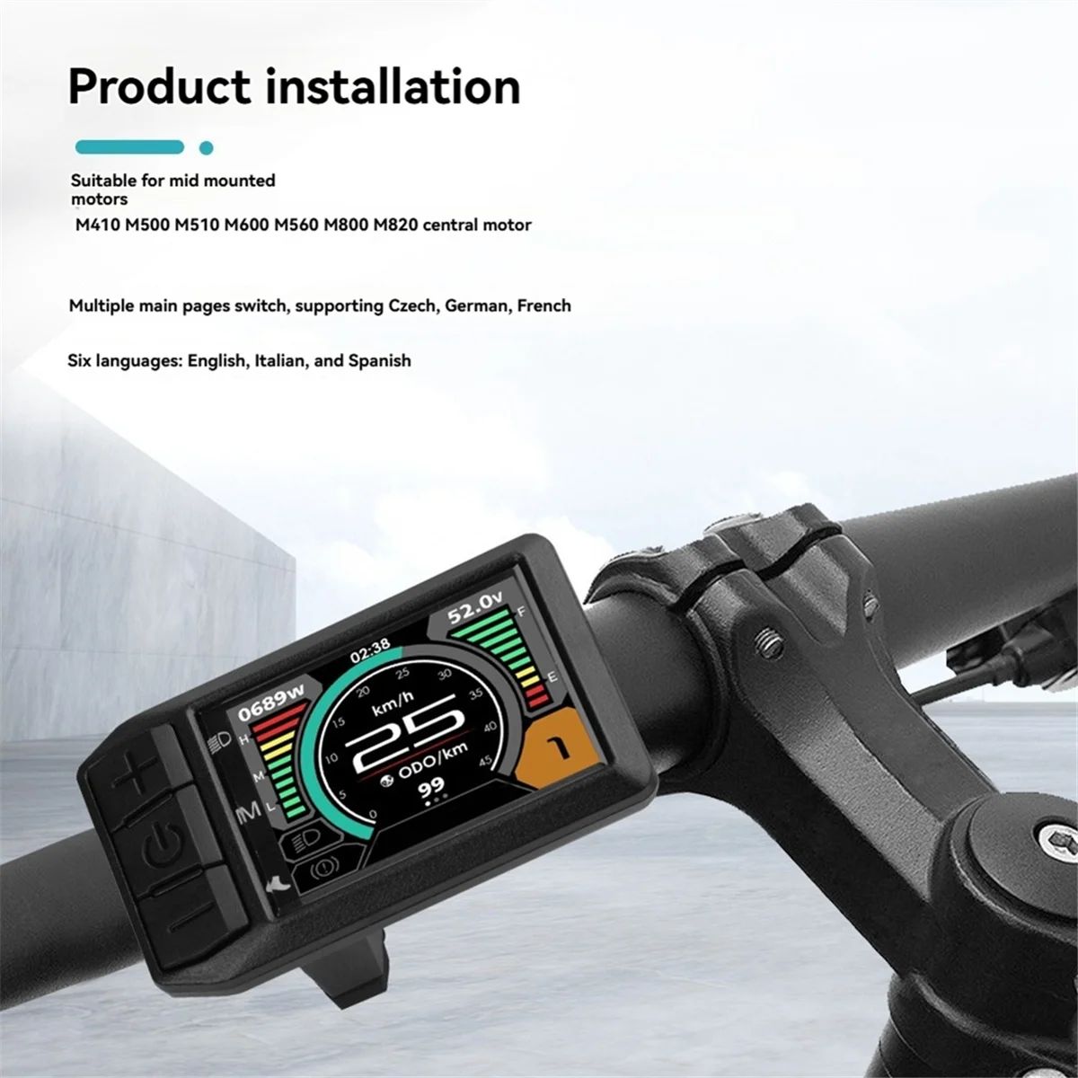 SMIEA 600C Electric Bicycle LCD Display E-Bike LCD Meter CAN for Bafang Mid Hub Motor M560 M600 M510 M820