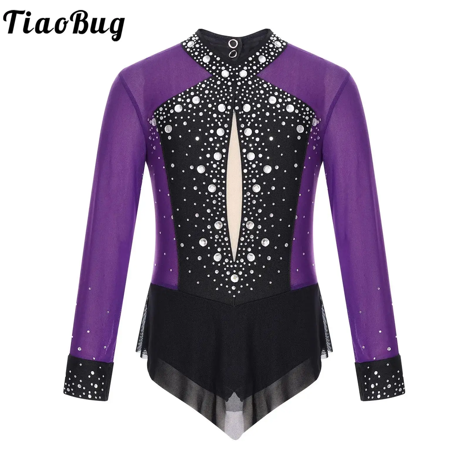 

Figure Skating Dress for Kids Girls Leotards Bodysuit Skirts Shiny Rhinestones Gymnastics Ballet Dance Dress Rhythmic Dancewear