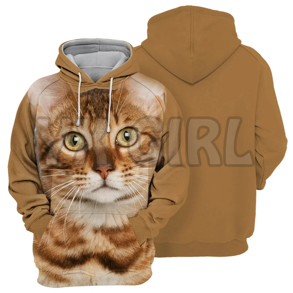 

Cats Bengal 3D Printed Hoodies Unisex Pullovers Funny Dog Hoodie Casual Street Tracksuit