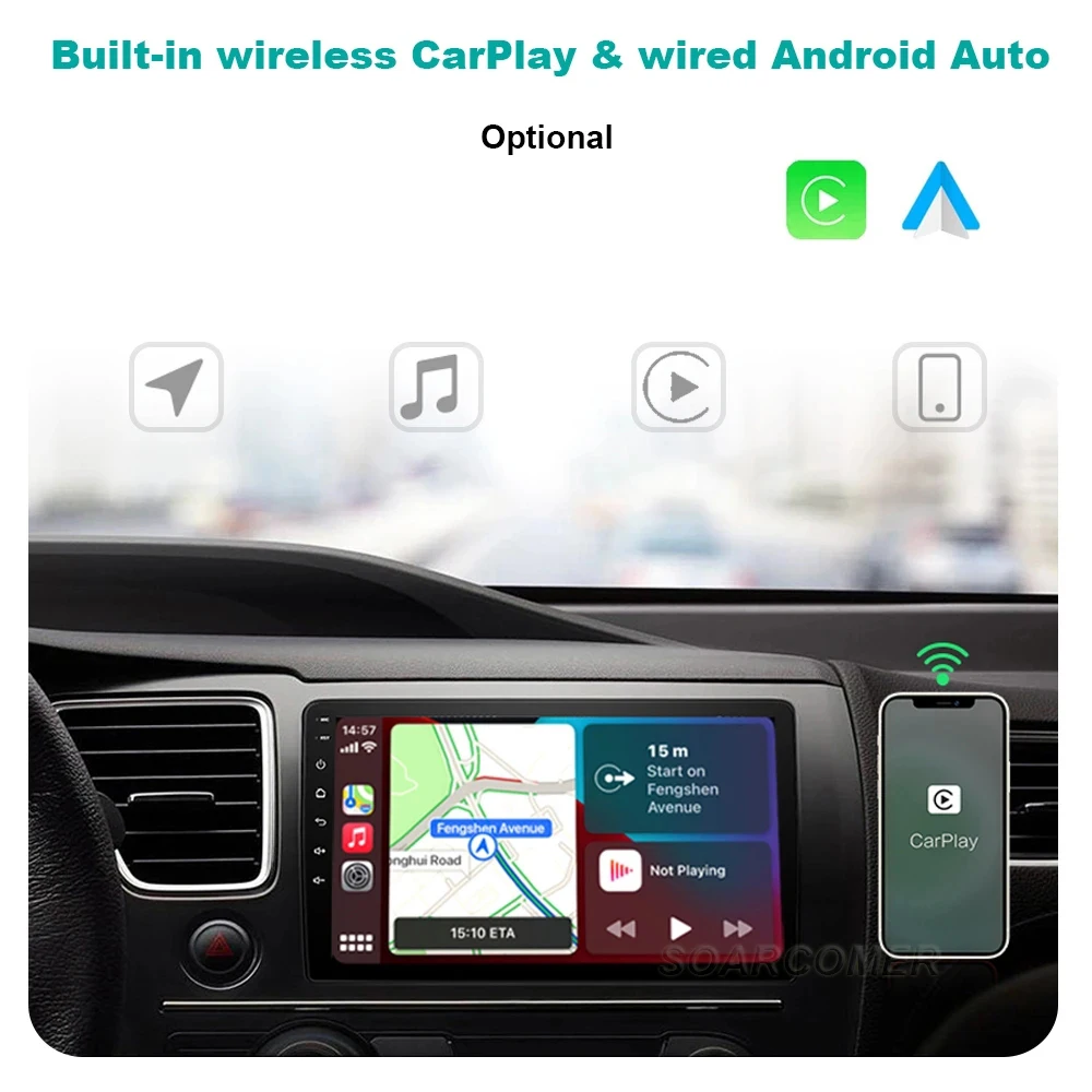 Radio samochodowe Android 14 dla Peugeot RCZ 308 SW 2007-2015 408 2012-2020 2DIN Nawigacja multimedialna Bezprzewodowa jednostka główna Carplay Auto