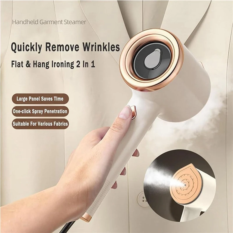 Mini máquina de planchar, vaporizador de hierro portátil, mini máquina de planchar de mano para viajes y mano, enchufe blanco de la UE