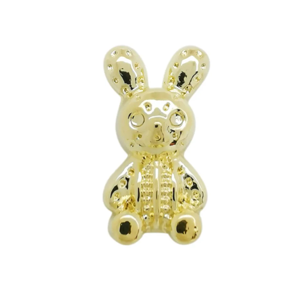 10 pz/lotto ciondoli per Nail Art in lega 3D metallo orso violento coniglio cuore liquido fiocco nodo decorazione per unghie di lusso forniture oro/argento