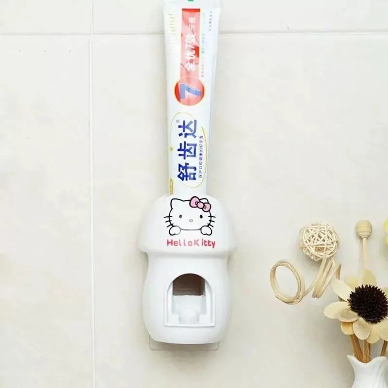 

Cute Cartoon Hello Kitty Toothpaste Squeezer Kawaii Sanrio Wall Mounted Toothpaste Rack Toothpaste Squeezer Gifts for Girls