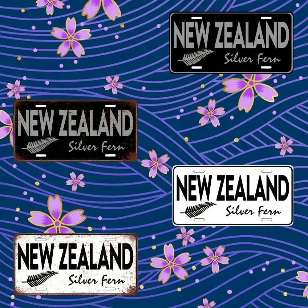 Custom Personalized New Zealand Metal Sign, Custom Name Text, Garage Wall Decor (Decoration Only)