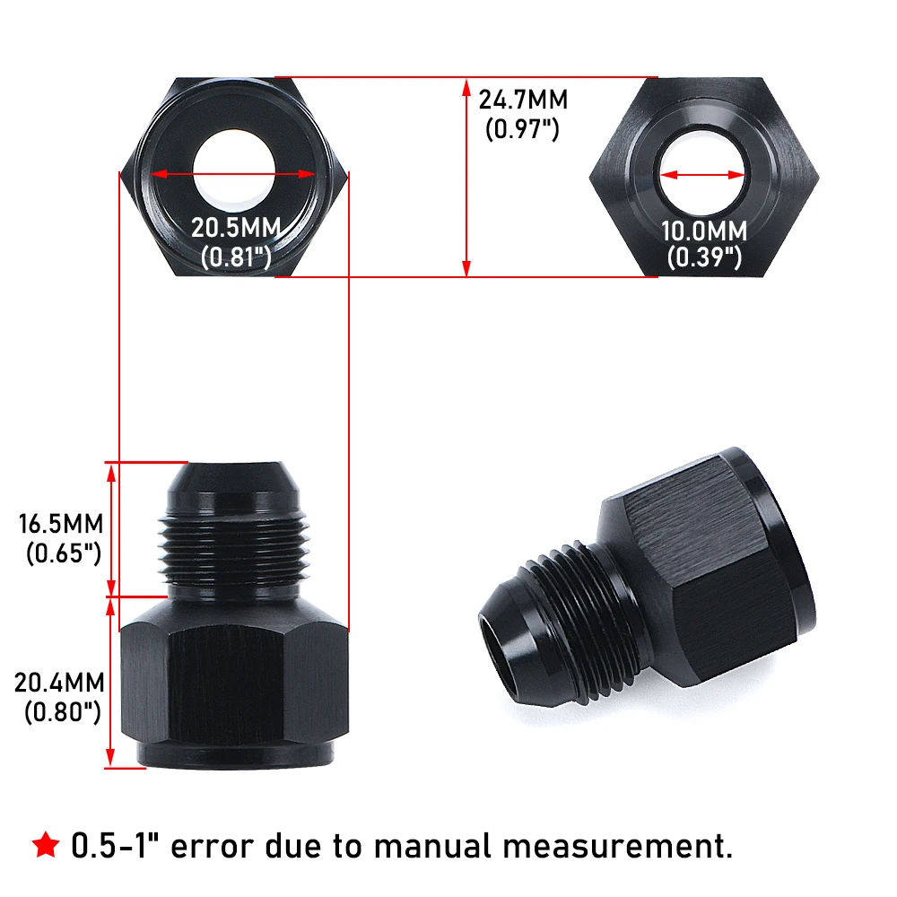 WLR RACING - 10AN AN10 AN-10 أنثى إلى 8AN AN8 AN-8 ذكر المخفض المناسب WLR-SL894-10-08-011