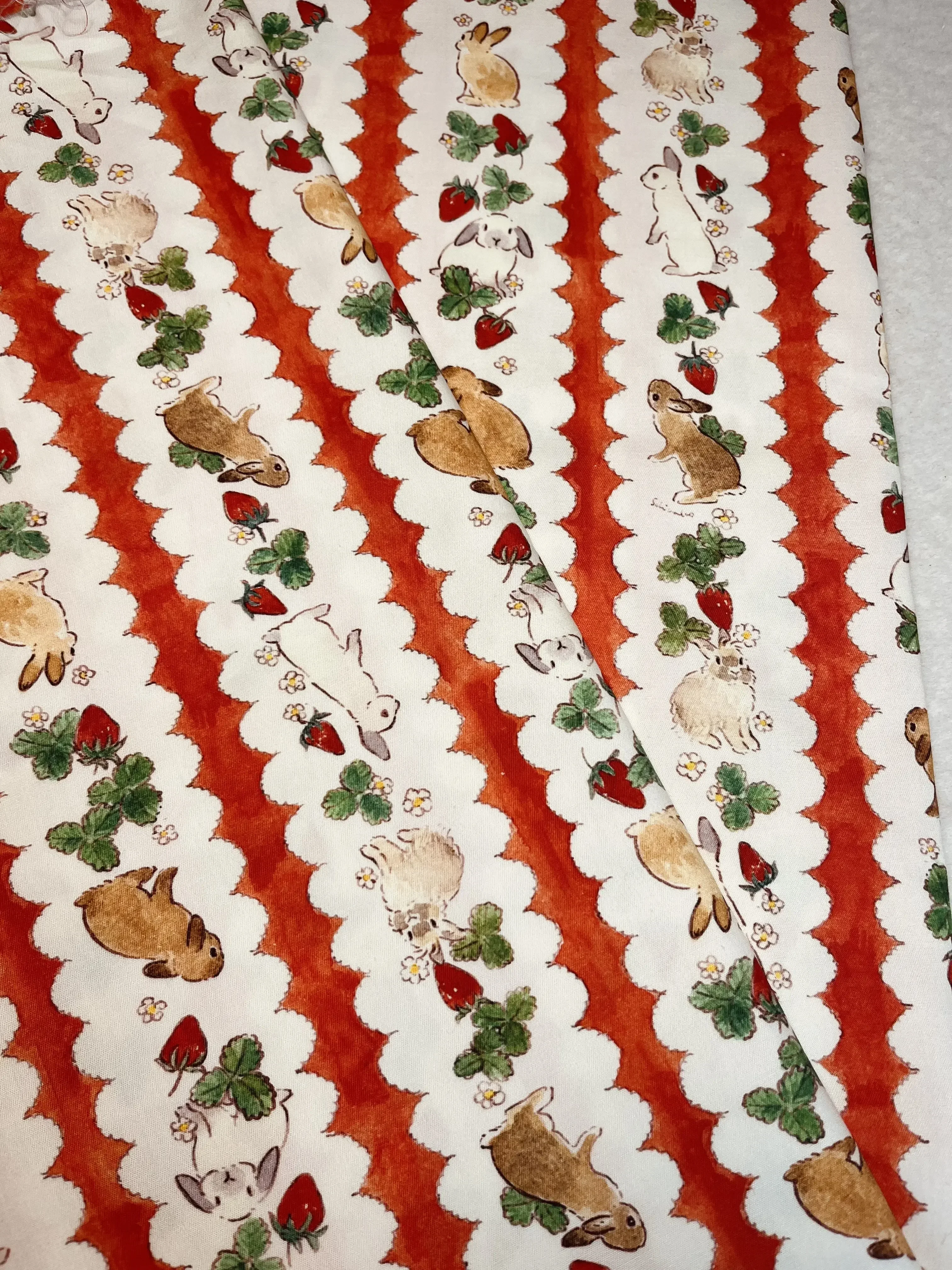 145x50cm Digital Vintage Print Rabbit Cotton Fabric, Making Bag Dress Handmade Diy Cloth