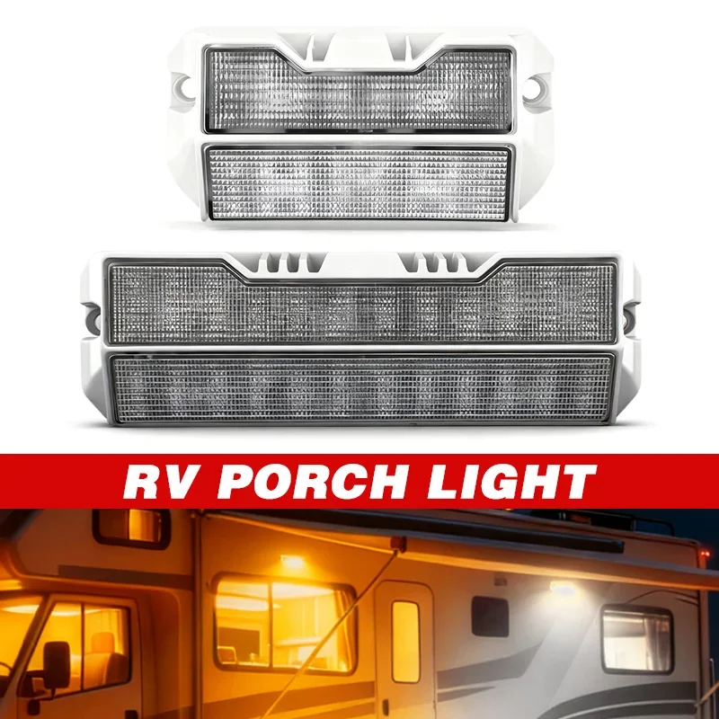 RV Exterior Light 5/9 Inch Porch Lights Flood Beam 12V 24V LED Lighting White/black Housing for RVs Trailers Travel Campers