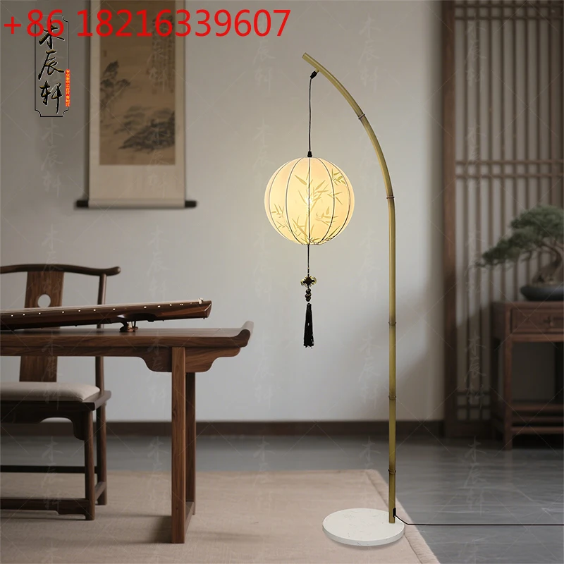 

New Chinese creative bamboo floor lamp Zen tea room study decorative lamp