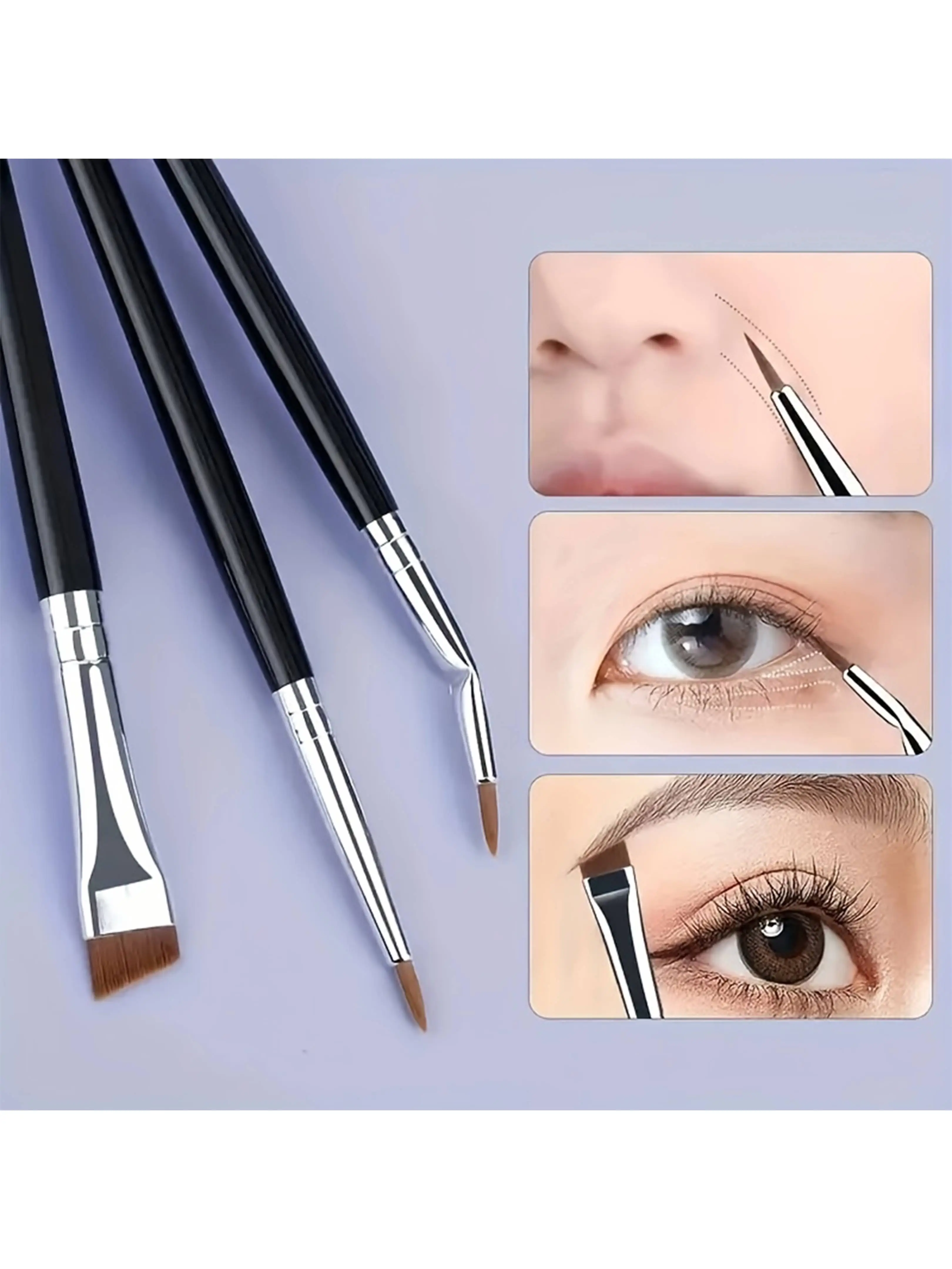 7-teiliges Präzisions-Make-up-Pinsel-Set, Eyeliner- und Augenbrauenpinsel-Sets, mit ultradünnen Augenbrauen- und Unterlidpinseln