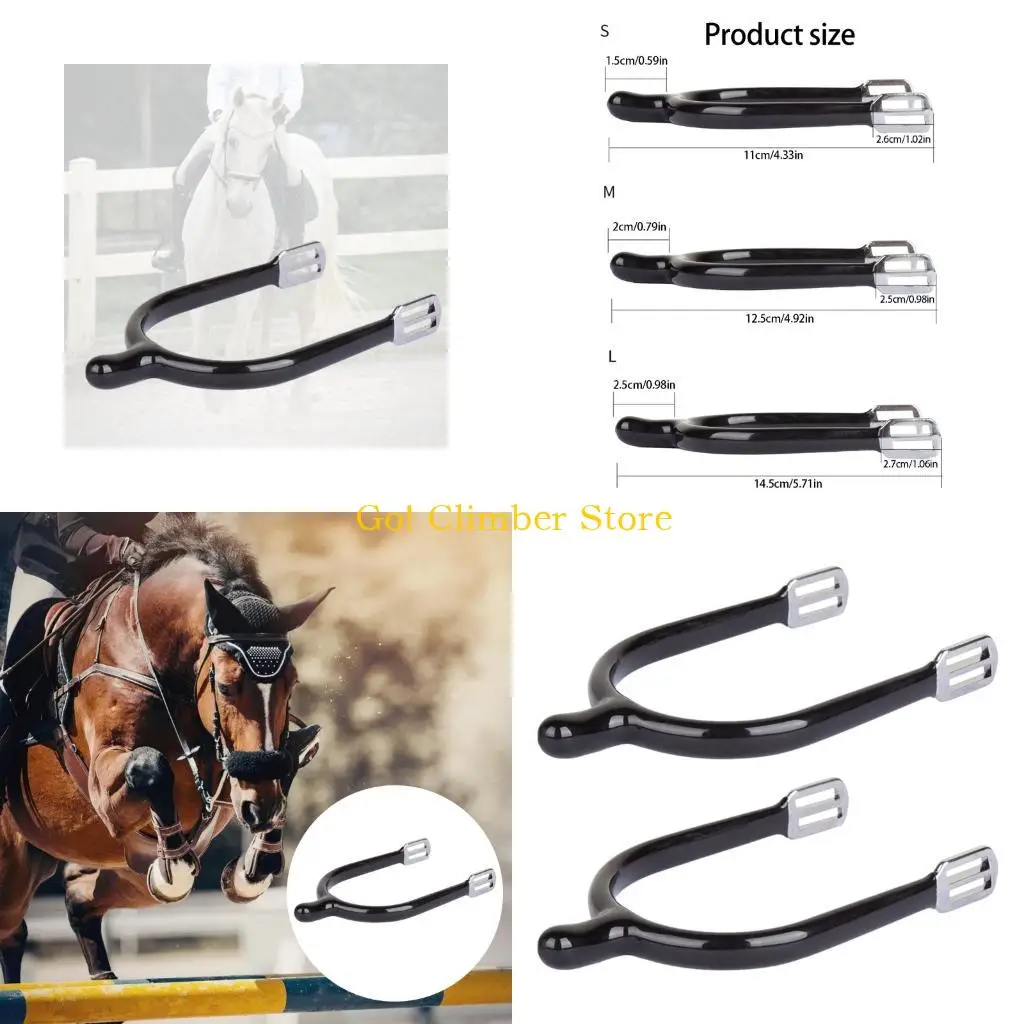 q84c-metal-boot-spur-horse-riding-spur-with-adjustable-strap-for-horse-schooling