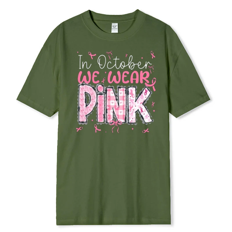 أكتوبر التوعية بسرطان الثدي المحملة خمر الشريط الوردي المحارب هالوين اليقطين قميص دعم فرقة القطن ارتداء الأمل الوردي #6