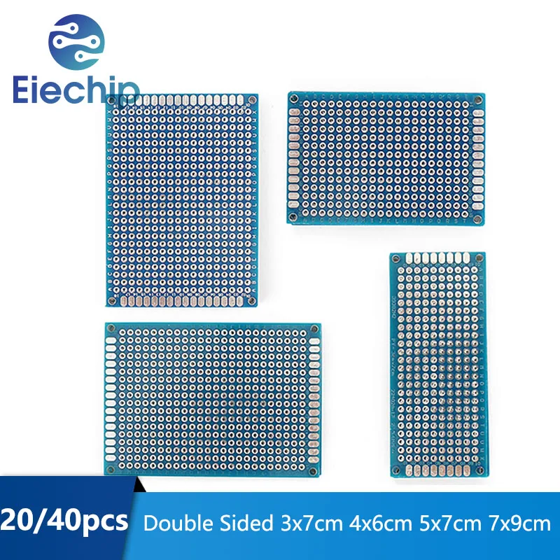 20/40PCS Prototype Board PCB Kit Blue 3x7cm 4x6cm 5x7cm 7x9cm DIY Electronic Double Sided PCB Circuit Boards