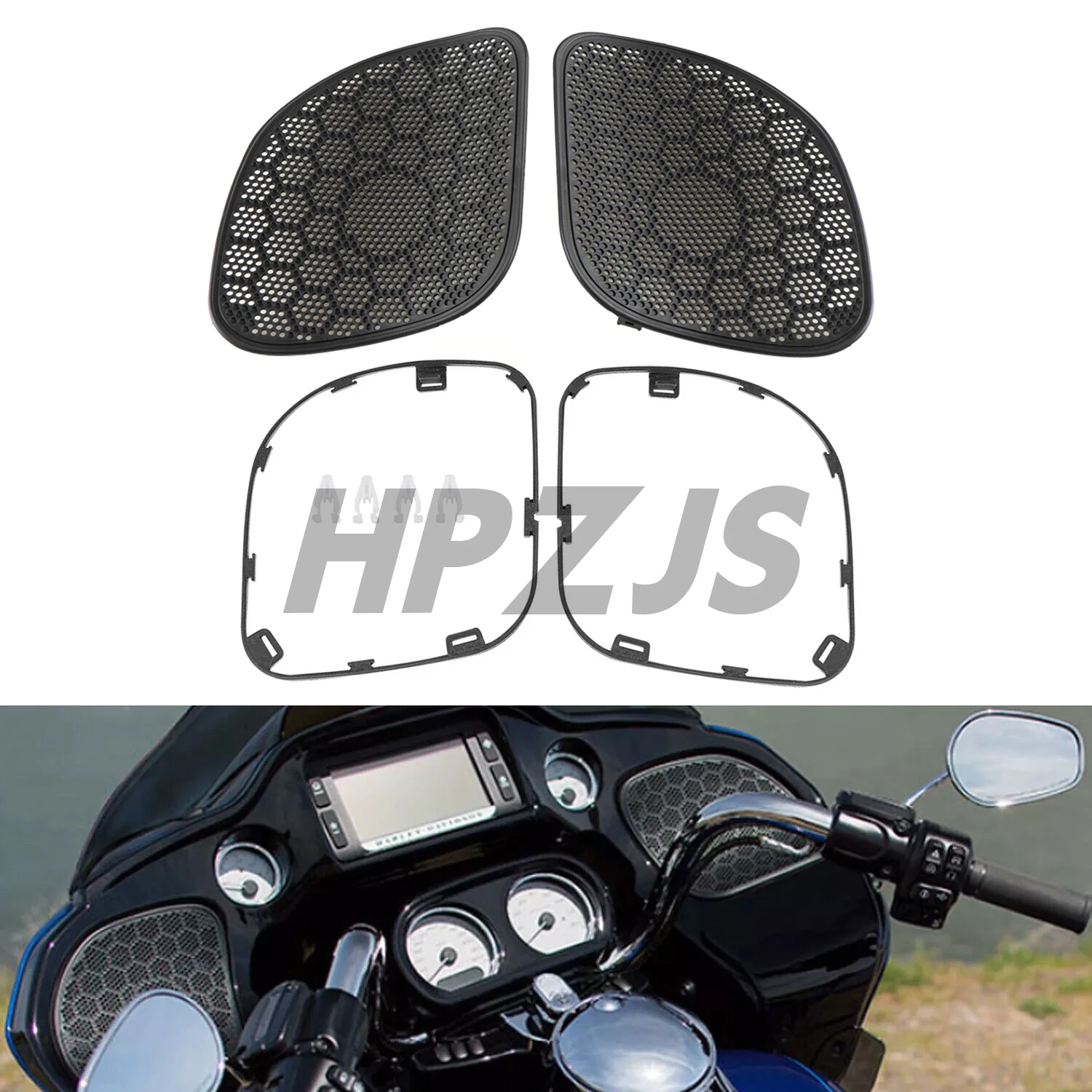 Motorcycle Accessories Front Fairing Speaker Grill Mesh Cover For Harley Davidson Road Glide FLTRX 2015-Up Black