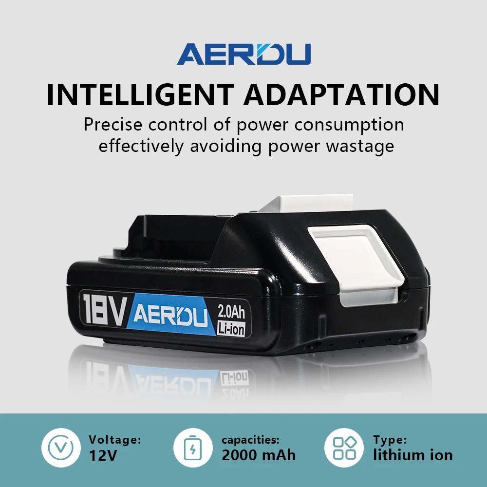 AERDU Makita 18V 도구 리튬 배터리 1.5Ah-3Ah makita BL1850 BL1830 BL1860 bl1850B 호환 18 볼트 무선 그라인더