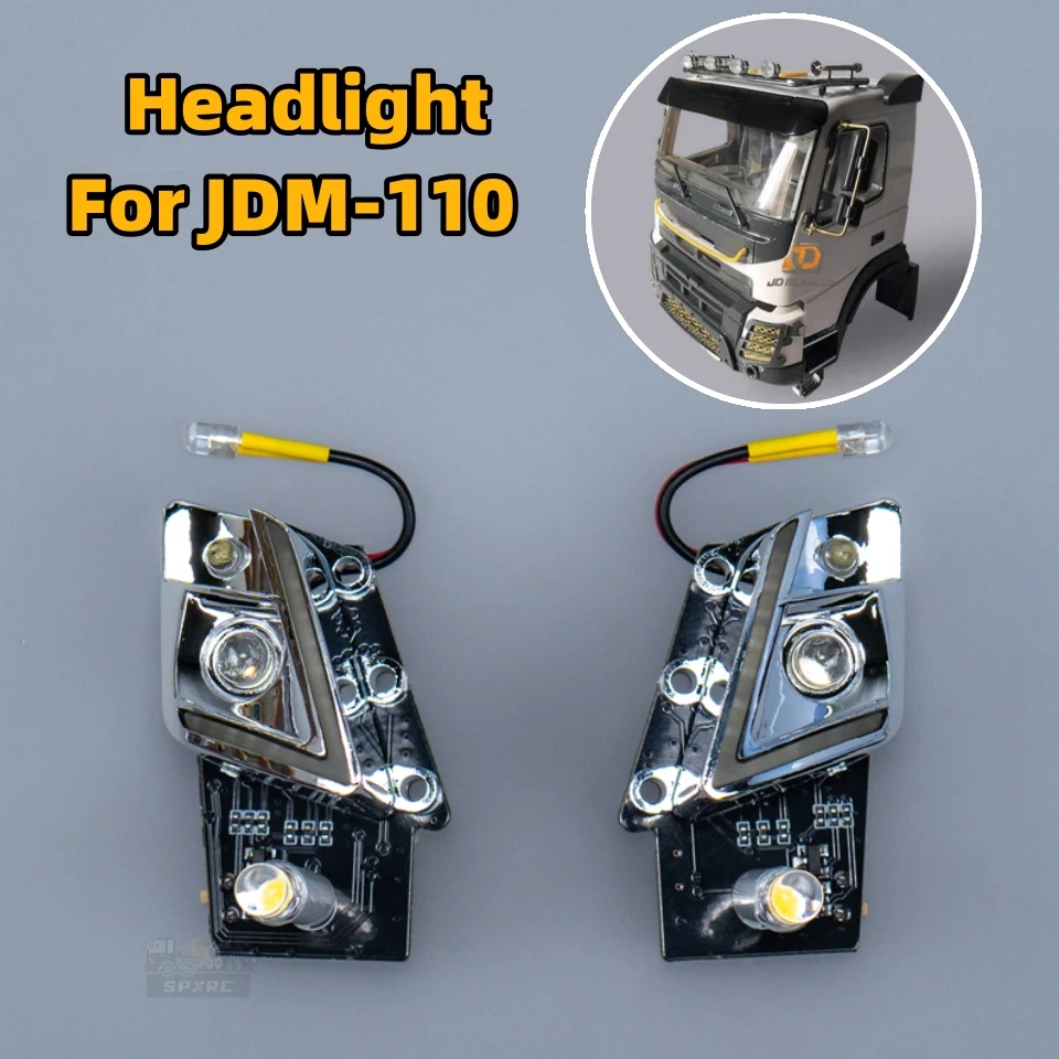5V Headlight Module 1 Pair For JDM-110 Car Shell Dedicated PCB LED Simulation For 1/14 Tamiya RC VOLVO Lamp Truck Toy Parts