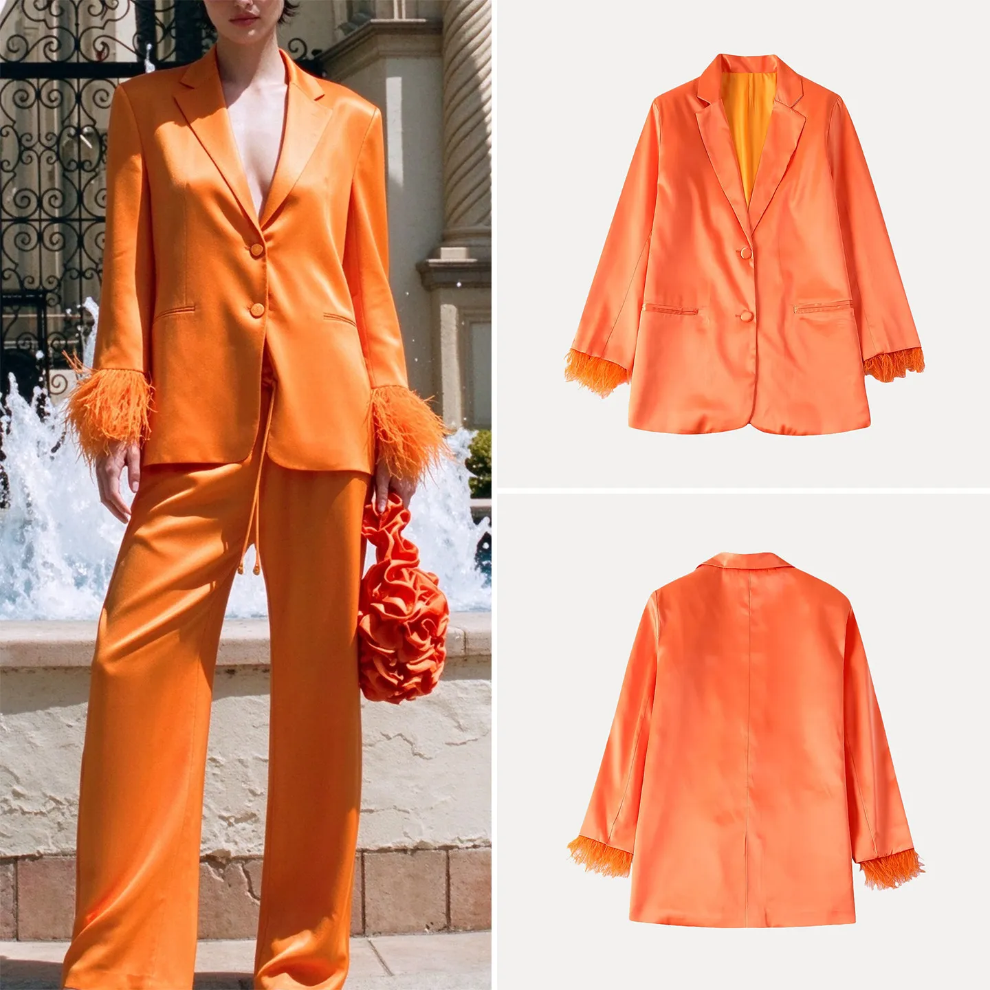 ZADATA Women's Long Sleeve Notch Collar Button Embellished Jacket Autumn 2026 Fashion Outerwear Standard Fit Other Style