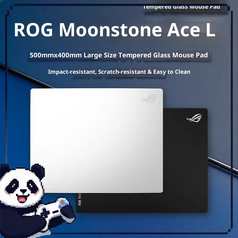 ROG Moonstone ACE L Tempered Glass Gaming Mouse Pad Large Table Pad Impact Resistant Easy to Clean FPS Gamer PC   Accessories
