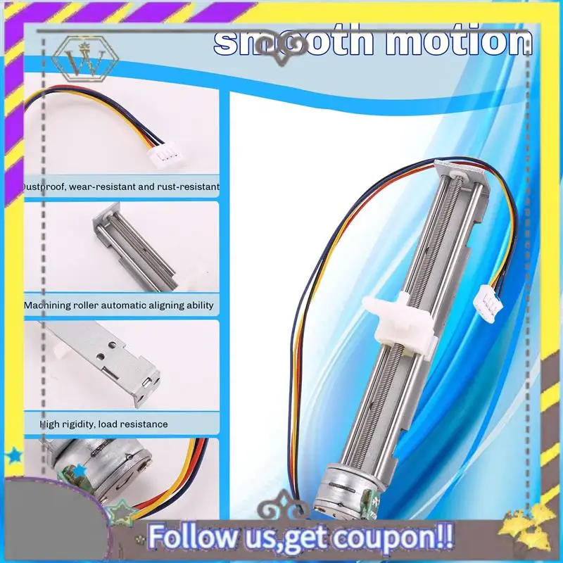 New 12V Stepper Motor Stroke 80Mm With Slider Motor For Diy Small Engraving Machine