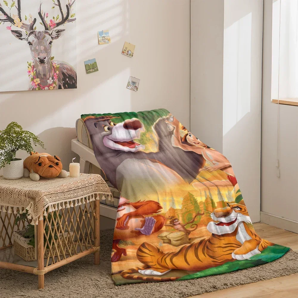 MINISO The Jungle Book HD Art Print Blanket.Oversized Soft Warm Flannel All-season Blanket.Use Sofas,Picnic,Camping Blankets