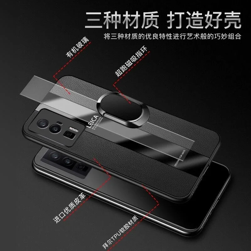 For Poco F5 Pro Case Magnetic Ring Phone Cover For Xiaomi Poco F5 F 5 F5Pro 5G Luxury PU Leather Capa Silicone Shockproof Bumper