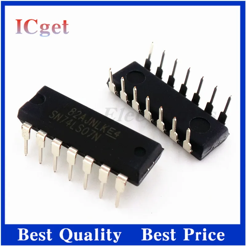 10PCS SN74LS07N DIP14 SN74LS07 DIP 74LS07N 74LS07 DIP-14 HD74LS07P new and original IC