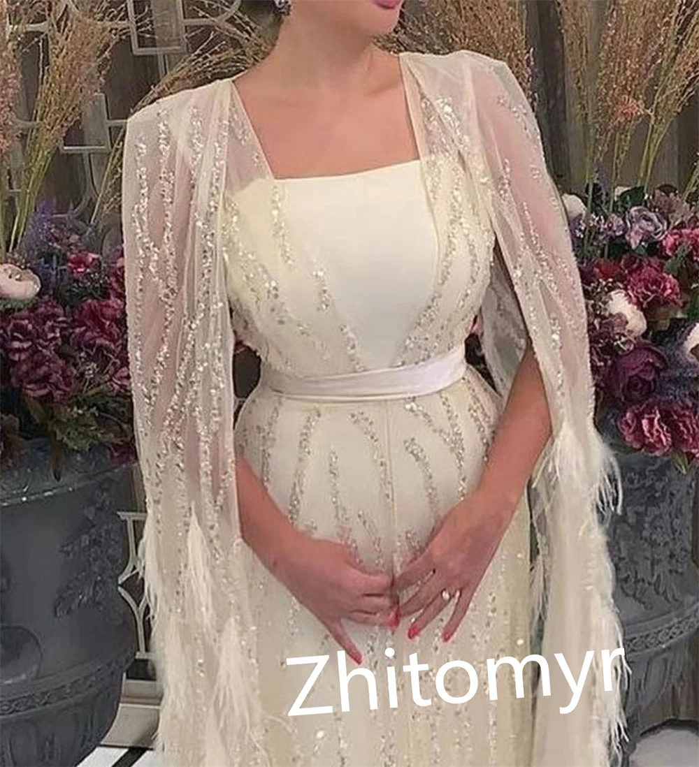 Elegancka modna kwadratowa linia o długości suknie balowe formalna suknia ocenowa tiulowa Paillette/cekiny satynowa vestidos para mujer