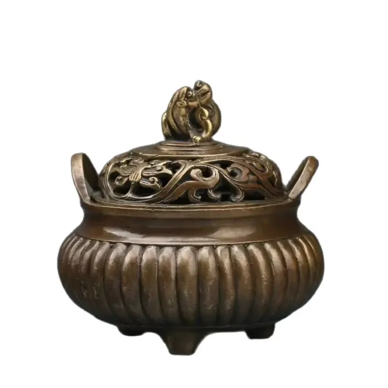 Chinese Bronze Hand-Carved Incense Burner Ming Dynasty XuanDe Mark